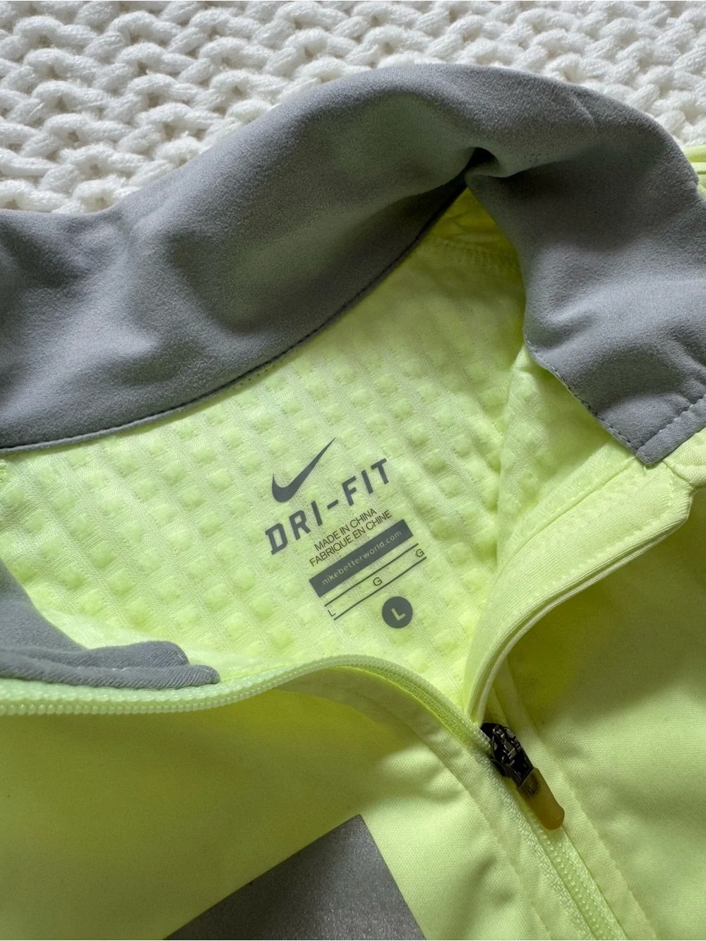 Nike Women's Neon Yellow Full-Zip Training Jacket with Reflective Accent
